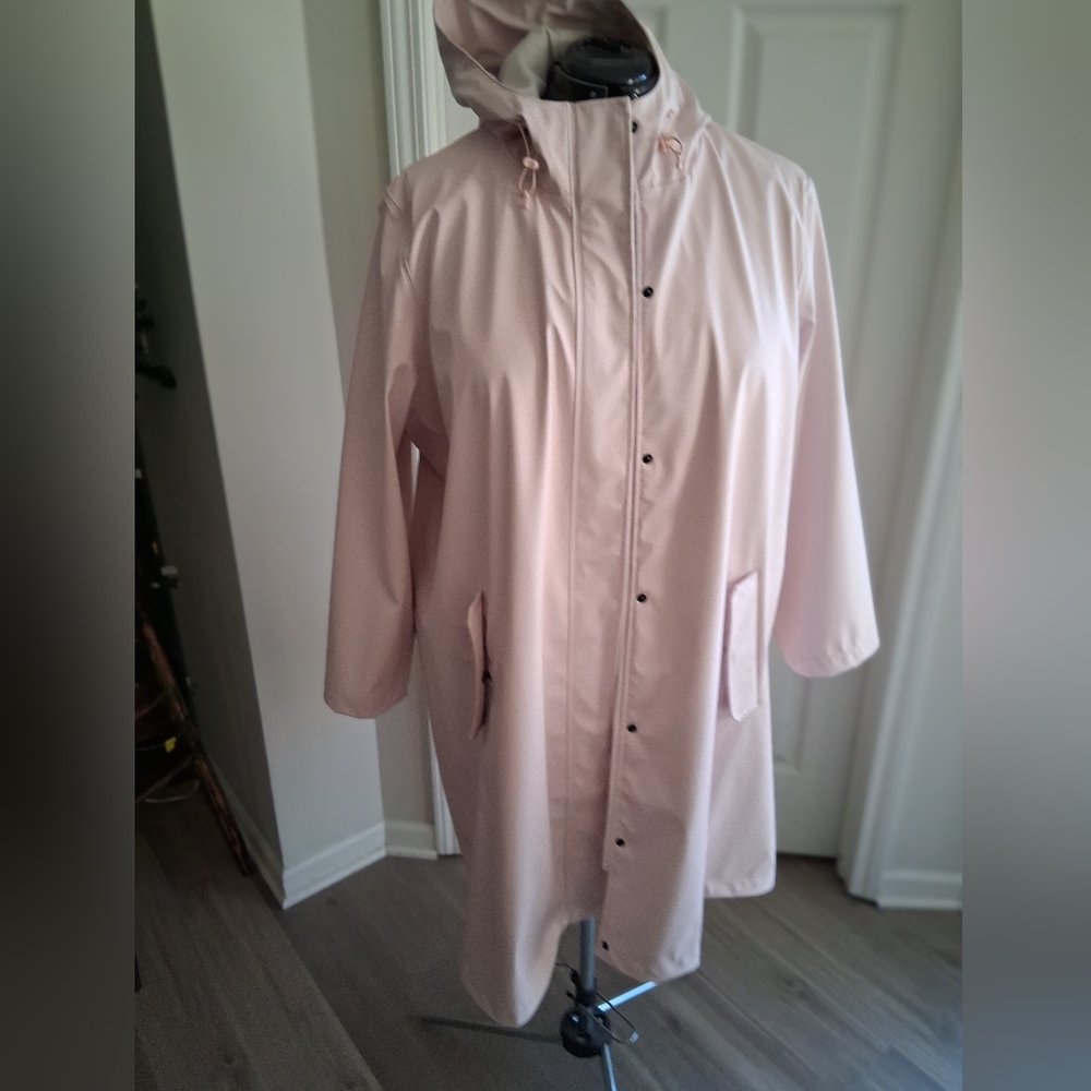 Lands' End Light Pink Hooded Rain Coat